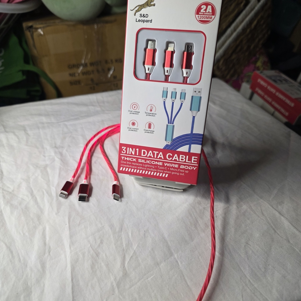 3-in-1 Red Data Cable